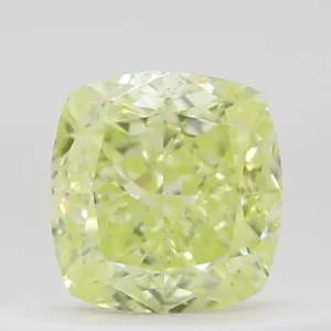 0.37 Carat Cushion Brilliant Fancy Intense Green Yellow VS1 Natural Diamond