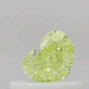 0.41 Carat Heart Fancy Intense Yellow Green SI2 Natural Diamond