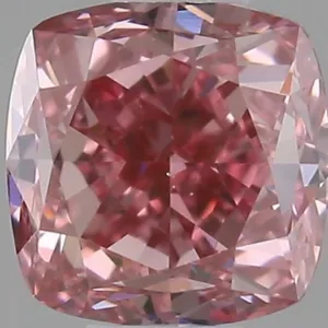 0.43 Carat Cushion Brilliant Fancy Intense Pink VS2 Natural Diamond