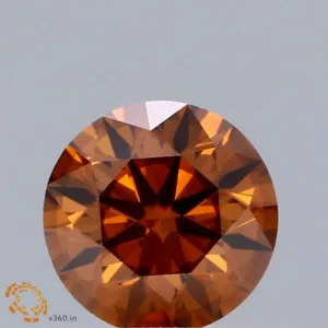 0.5 Carat Round Fancy Orange SI1 Lab Diamond