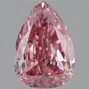 0.51 Carat Pear Fancy Intense Pink SI1 Natural Diamond
