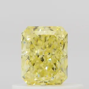 0.51 Carat Radiant Fancy Intense Yellow VS1 Natural Diamond