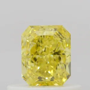 0.52 Carat Radiant Fancy Intense Yellow IF Natural Diamond