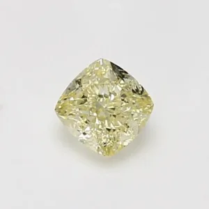 0.57 Carat Cushion Brilliant Fancy Light Yellow VS2 Natural Diamond