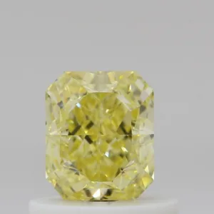 0.63 Carat Radiant Fancy Intense Yellow VS2 Natural Diamond