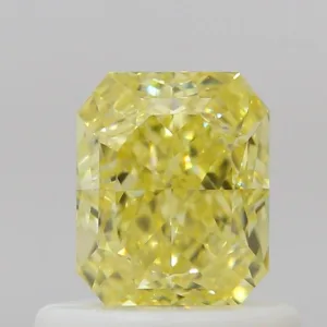 0.65 Carat Radiant Fancy Intense Yellow VS2 Natural Diamond