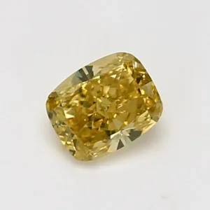 0.69 Carat Cushion Modified Fancy Intense Yellow Natural Diamond