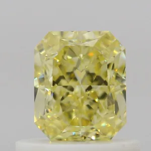 0.69 Carat Radiant Fancy Intense Yellow VS2 Natural Diamond