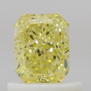 0.72 Carat Radiant Fancy Intense Yellow VVS1 Natural Diamond