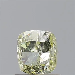 0.9 Carat Cushion Brilliant Fancy Light Yellow SI2 Natural Diamond
