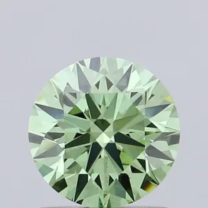0.97 Carat Round Fancy Vivid Green VS2 Lab Diamond