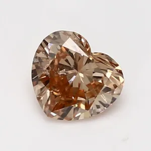 1 Carat Heart Fancy Brown Orange SI2 Natural Diamond