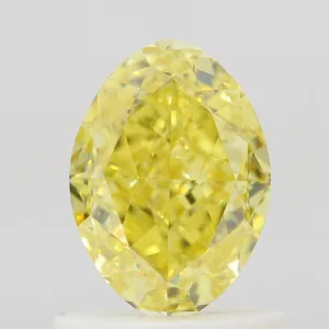 1 Carat Oval Fancy Intense Yellow VS2 Natural Diamond