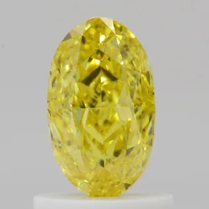 1 Carat Oval Fancy Vivid Yellow VVS1 Natural Diamond