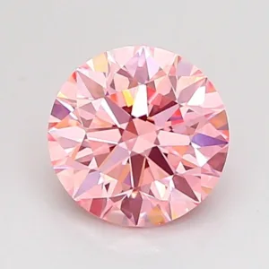 1 Carat Round Fancy Intense Pink VVS2 Lab Diamond