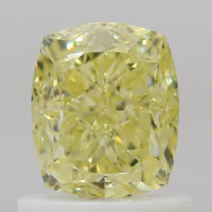 1.01 Carat Cushion Brilliant Fancy Yellow SI1 Natural Diamond