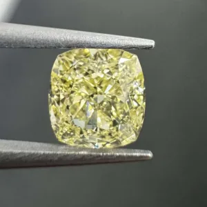 1.01 Carat Cushion Brilliant Fancy Yellow SI1 Natural Diamond