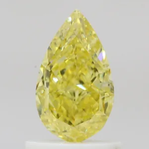 1.01 Carat Pear Fancy Intense Yellow VS2 Natural Diamond