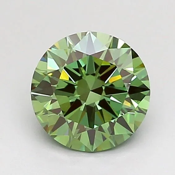 1.01 Carat Round Fancy Vivid Green VS1 Lab Diamond 1 1.01 Carat Round Fancy Vivid Green VS1 Lab Diamond