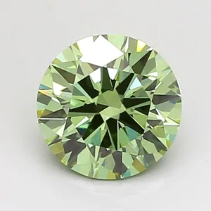 1.01 Carat Round Fancy Vivid Green VVS2 Lab Diamond