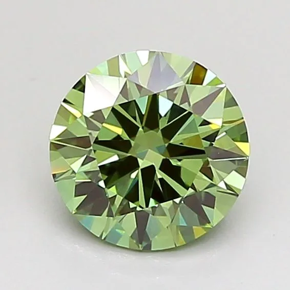 1.01 Carat Round Fancy Vivid Green VVS2 Lab Diamond 1 1.01 Carat Round Fancy Vivid Green VVS2 Lab Diamond