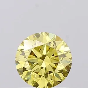 1.01 Carat Round Fancy Vivid Yellow VVS2 Lab Diamond