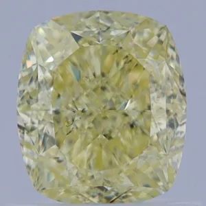 1.02 Carat Cushion Brilliant Fancy Light Yellow SI1 Natural Diamond