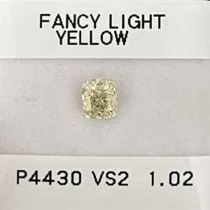 1.02 Carat Cushion Brilliant Fancy Light Yellow VS2 Natural Diamond