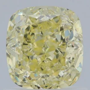 1.03 Carat Cushion Brilliant Fancy Light Yellow IF Natural Diamond