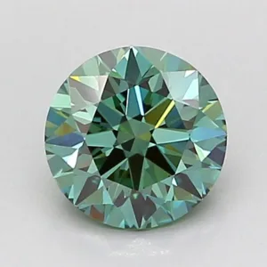 1.04 Carat Round Fancy Vivid Green VVS2 Lab Diamond