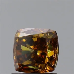 1.06 Carat Cushion Brilliant Fancy Deep Yellow SI2 Natural Diamond