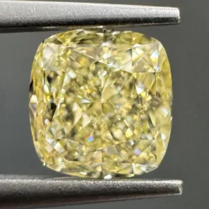 1.06 Carat Cushion Modified Fancy Light Yellow VS2 Natural Diamond
