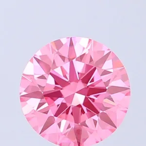 1.08 Carat Round Fancy Vivid Pink VVS2 Lab Diamond