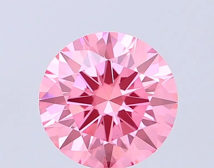 1.09 Carat Round Fancy Vivid Pink VVS2 Lab Diamond 1 1.09 Carat Round Fancy Vivid Pink VVS2 Lab Diamond