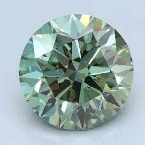 1.1 Carat Round Fancy Vivid Green VS2 Lab Diamond