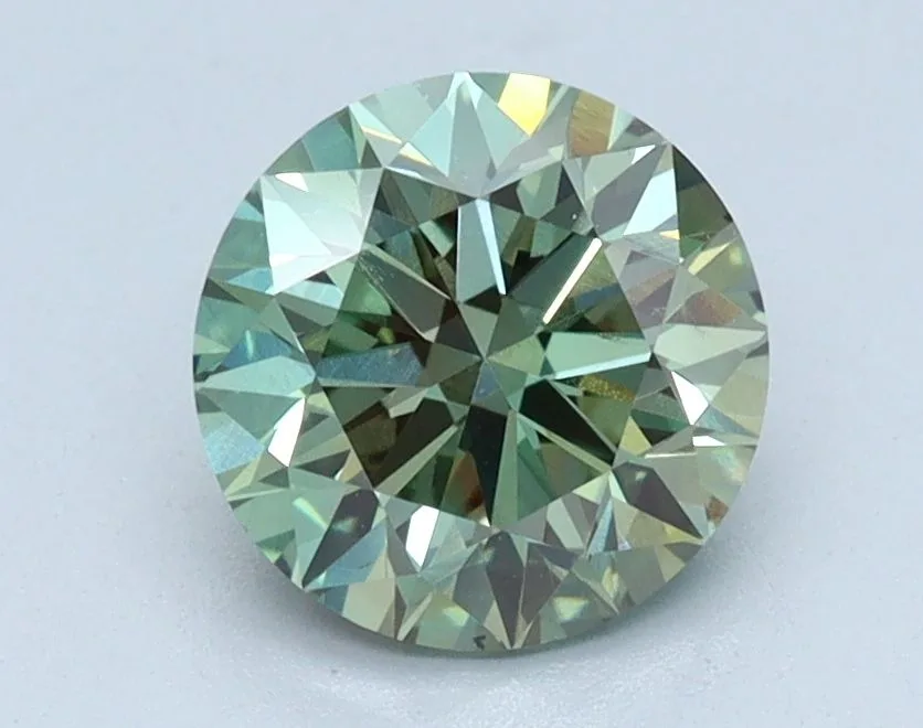 1.1 Carat Round Fancy Vivid Green VS2 Lab Diamond 1 1.1 Carat Round Fancy Vivid Green VS2 Lab Diamond