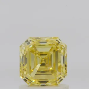 1.2 Carat Square Emerald Fancy Intense Yellow VS1 Natural Diamond