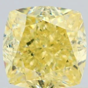 1.25 Carat Cushion Brilliant Fancy Yellow VS1 Natural Diamond