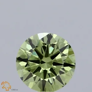 1.31 Carat Round Fancy Vivid Green VS2 Lab Diamond