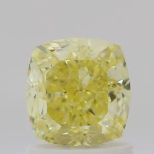 1.34 Carat Cushion Brilliant Fancy Yellow VS1 Natural Diamond