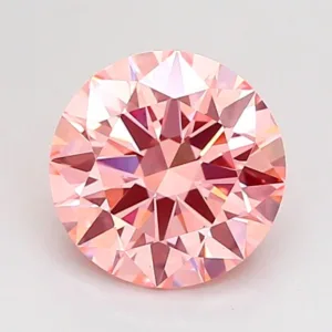 1.5 Carat Round Fancy Intense Pink VS2 Lab Diamond