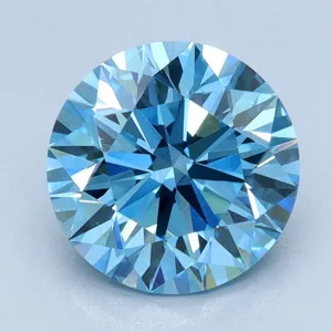 1.5 Carat Round Fancy Vivid Blue VS1 Lab Diamond