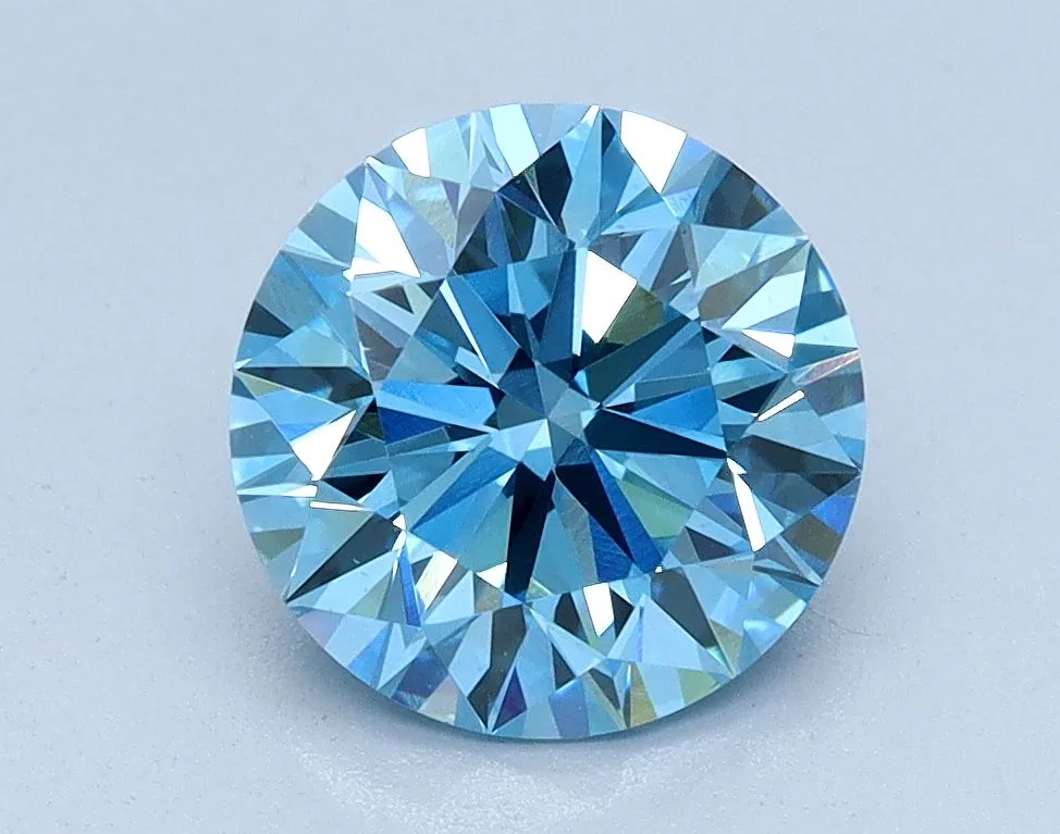 1.5 Carat Round Fancy Vivid Blue VS1 Lab Diamond 1 1.5 Carat Round Fancy Vivid Blue VS1 Lab Diamond