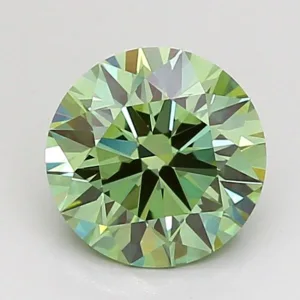 1.5 Carat Round Fancy Vivid Green VVS2 Lab Diamond