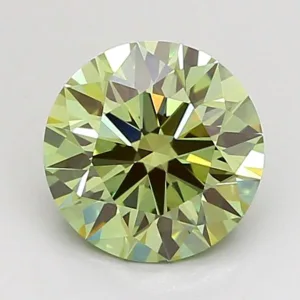 1.5 Carat Round Fancy Vivid Green VVS2 Lab Diamond