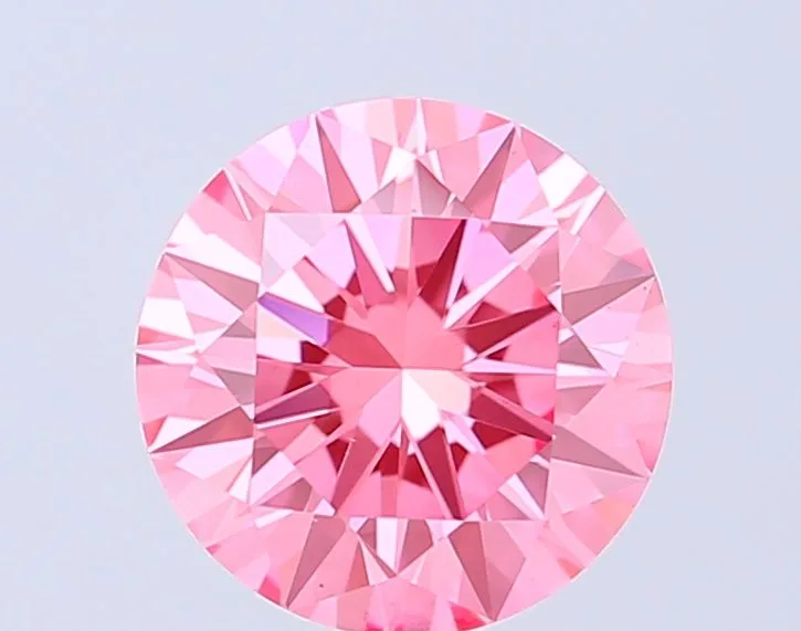 1.5 Carat Round Fancy Vivid Pink VS1 Lab Diamond 1 1.5 Carat Round Fancy Vivid Pink VS1 Lab Diamond