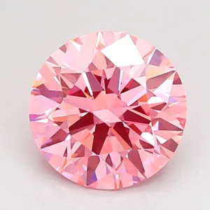 1.5 Carat Round Fancy Vivid Pink VVS2 Lab Diamond