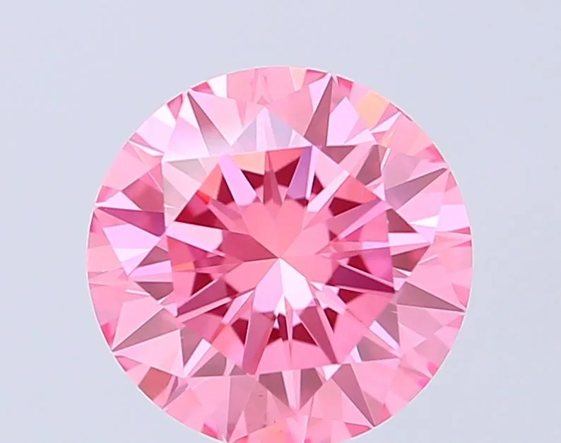1.5 Carat Round Fancy Vivid Pink VVS2 Lab Diamond 1 1.5 Carat Round Fancy Vivid Pink VVS2 Lab Diamond