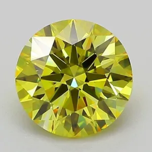 1.5 Carat Round Fancy Vivid Yellow VS1 Lab Diamond