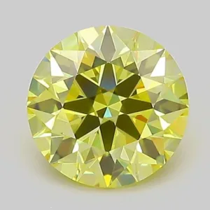 1.51 Carat Round Fancy Intense Yellow VVS2 Lab Diamond